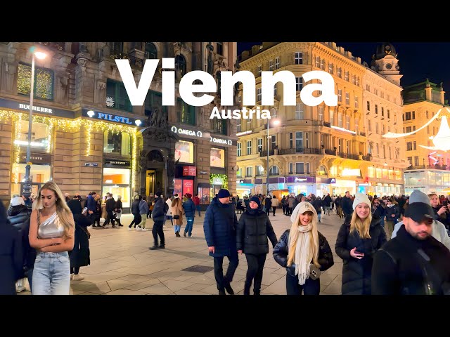 Vienna, Austria 🇦🇹 - Evening Walk - January 2024 - 4K-HDR Walking Tour (▶59min)