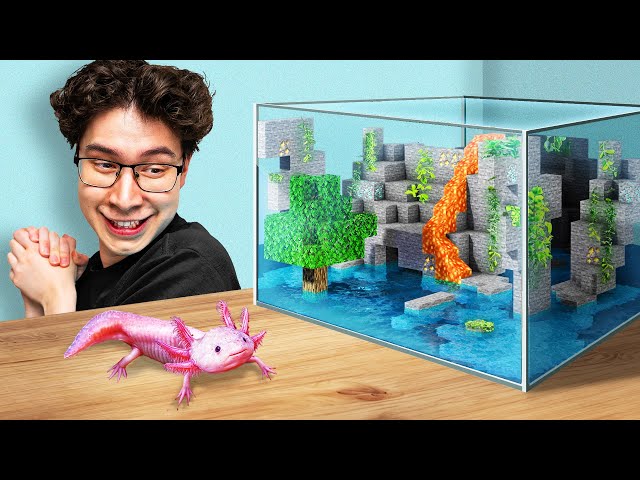 I Built a Minecraft Aquarium IRL for my Axolotl