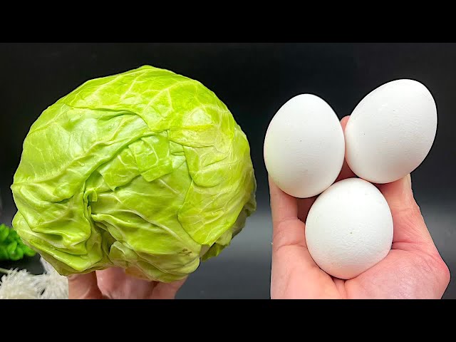 Cabbage with egg tastes better than pizza! Simple, quick, and very tasty recipe!