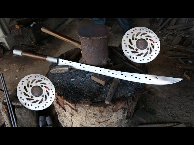 SWORD MAKING / HOW TO MAKE AN ANCIENT KHMER SWORD FROM DISC BRAKE (Dao Khmer) ( NOT FOR SALE )