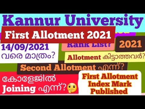 Kannnur University Admission 2021