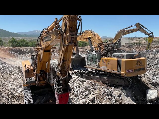Liebherr 974, Liebherr 954&Caterpillar 385C Excavators Working On Demolitions-Sotiriadis/Labrianidis