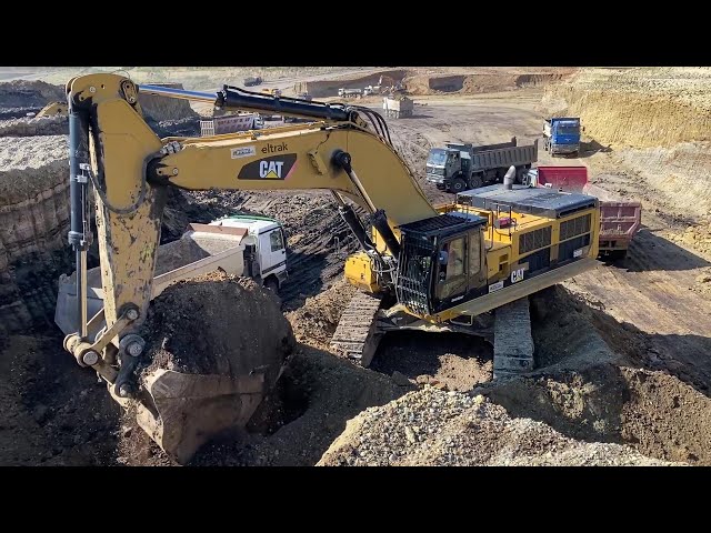 Caterpillar 390D Excavator Loading Mercedes And MAN Trucks - Interkat SA