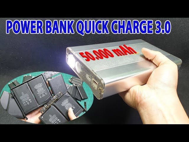 Build Power Bank Quick Charge 3.0 50000mAh with Old MacBook Battery