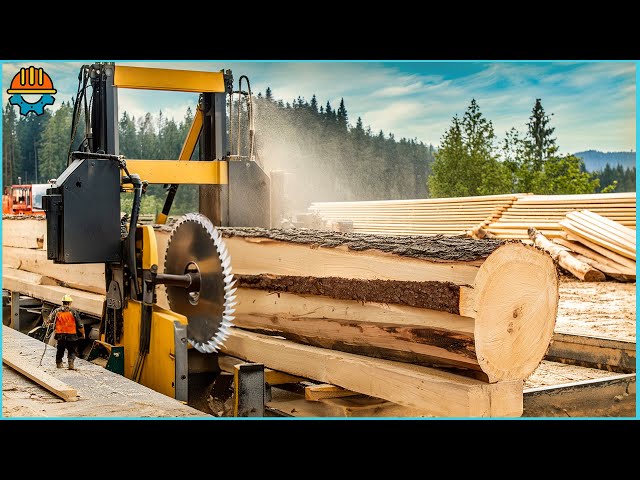 45 Incredible EXTREME Fastest Big Wood Sawmill Machines Working