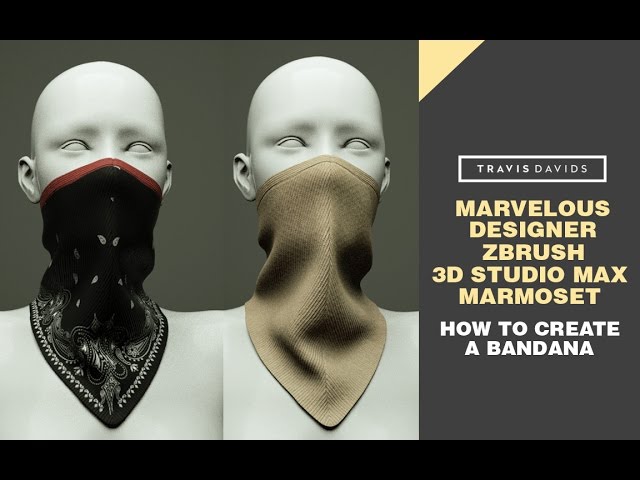 Marvelous Designer, Zbrush, 3D Studio Max & Marmoset - How To Create A Bandana