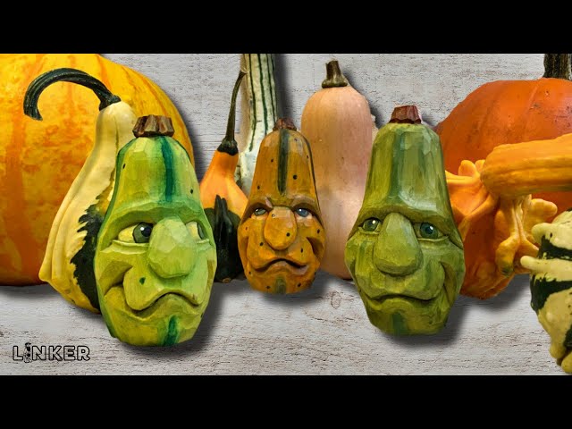 Woodcarving a Goofy Gourd!! Hand Tool Woodcarving (no talking)