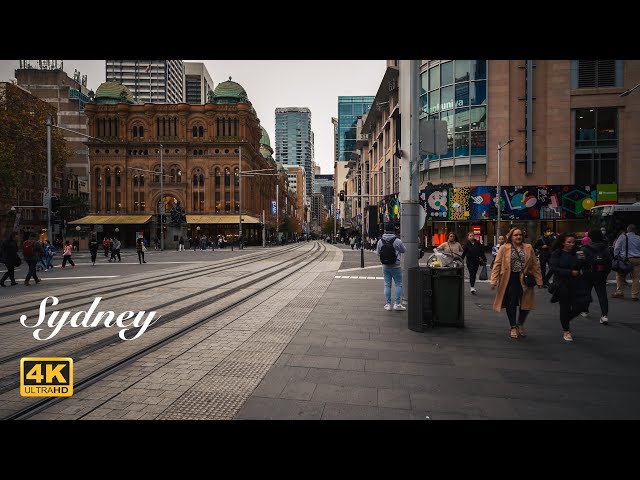 [4K] Sydney Australia Walking Tour - George Street in CBD
