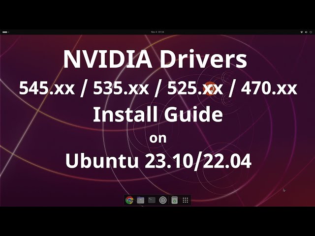 Install NVIDIA Drivers on Ubuntu 23.10 / 22.04 [550.78 / 535.171.04 / 470.239.06]