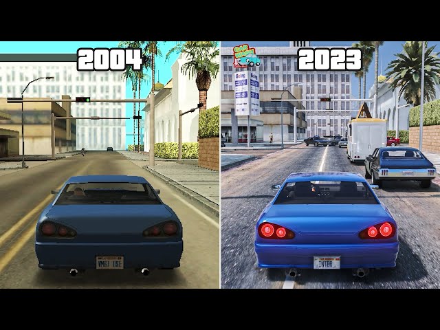 GTA SA 2004 VS 2023 Remake Graphics Comparison - GTA San Andreas Remake Concept [GTA 5 PC Mods]