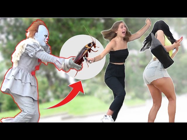 PENNYWISE WITH COCKROACHES PRANK - Clown Prank - AWESOME REACTIONS