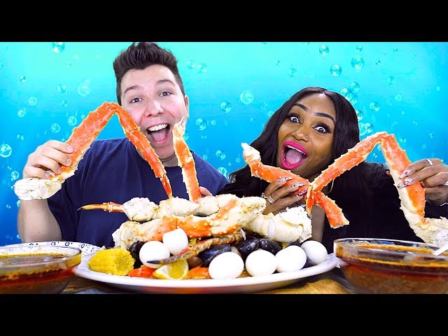 Seafood Boil • Jumbo Shrimp, Lobster Tails & King Crab Legs • MUKBANG