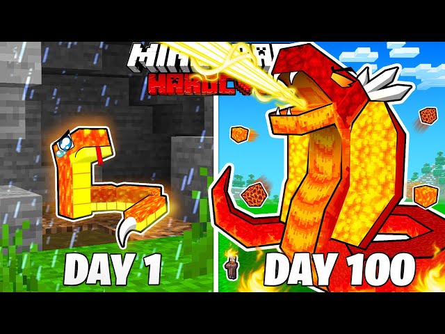 I Survived 100 Days as a LAVA SERPENT in HARDCORE Minecraft