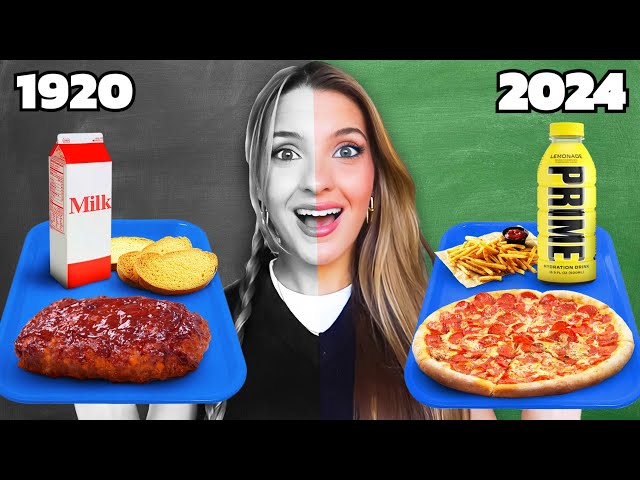 Eating 100 Years Of School Lunches!!