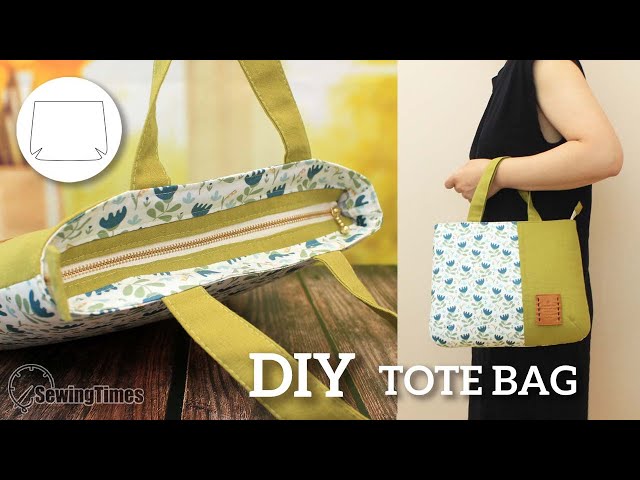 DIY Zippered Tote Bag Sewing Pattern | How to Sew a Recessed Zipper Tote Bag Tutorial [sewingtimes]