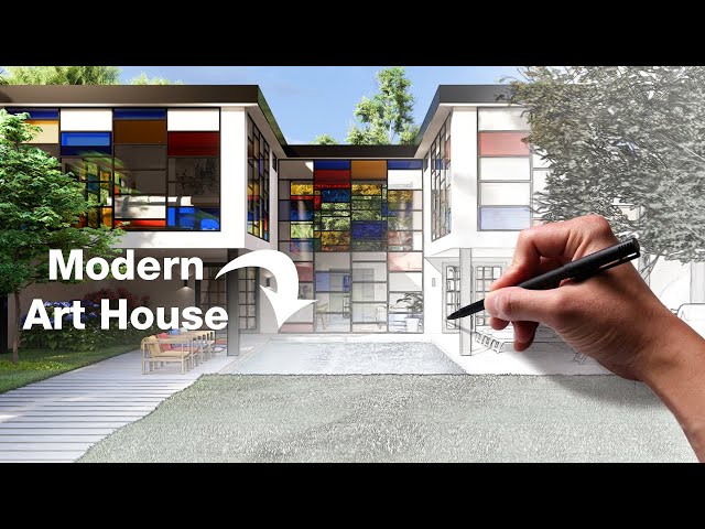 Colorful Contemporary Courtyard House Design