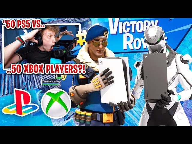 I got 50 PS5 vs 50 XBOX players to scrim for $100 in Fortnite... (console wars)