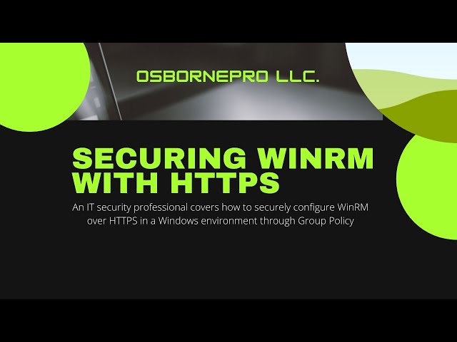 Securing WinRM over HTTPS [Windows Server 2019]