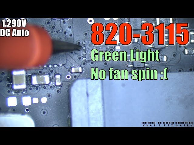 Macbook 820-3115 Green light, no fan spin (Compact edit)