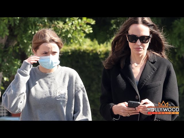 Angelina Jolie sports a giant rock while grocery shopping with her daughter Vivienne Jolie-Pitt