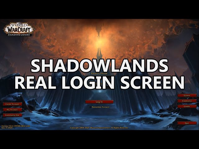 Shadowlands - The REAL Login Screen with music and animation