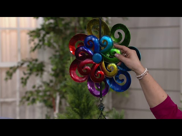 Plow & Hearth Colorful Wind Chimes with Wind Spinner on QVC