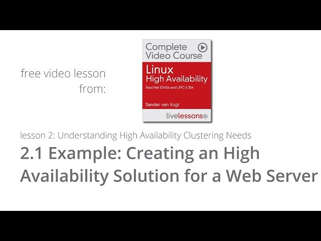 Example Creating an High Availability Solution for a Web Server - Linux High Availability Course