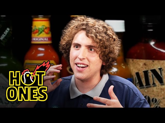 Andrew Callaghan Goes For the Marrow While Eating Spicy Wings | Hot Ones