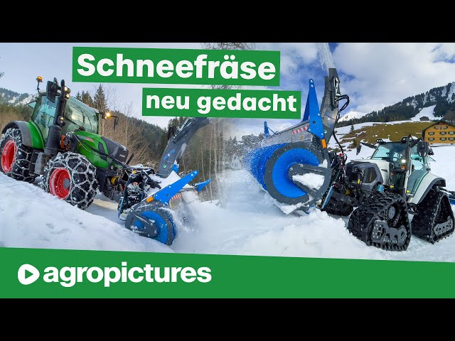 12 Wege Schneefräse von Müller Fahrzeugtechnik mit Lintrac 90, Fendt 313 und Weidemann Radlader