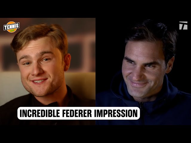 FEDERER IMPERSONATION 🤣 Josh Berry does his best Roger Federer | Tennis LOL