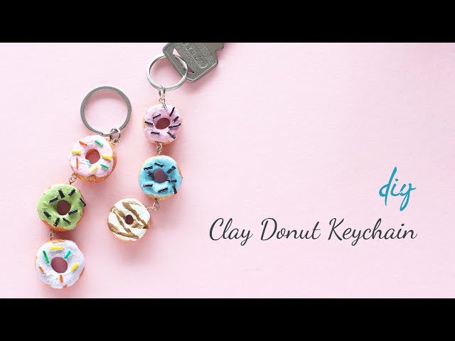 DIY Clay Donut Keychain | Clay keychain