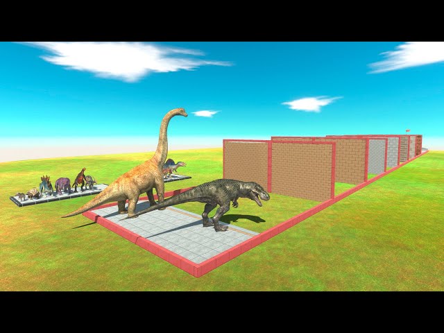 Dinosaur Race Through Blocks - Animal Revolt Battle Simulator