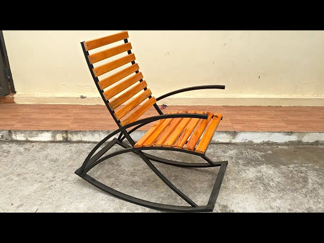 DIY - Iron and Wood Relaxing Rocking Chair Making Process // Great Craftsman's Creative Ideas !!