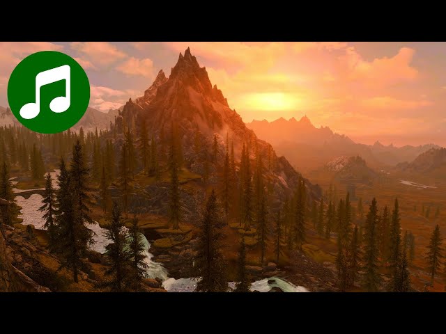 Relaxing SKYRIM Ambient Music 🎵 Mountain Hike (Elder Scrolls OST | Soundtrack)