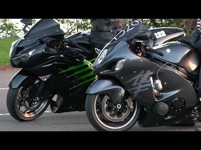 Ninja battles Hayabusa-drag racing,motorbikes details,top speed and acceleration