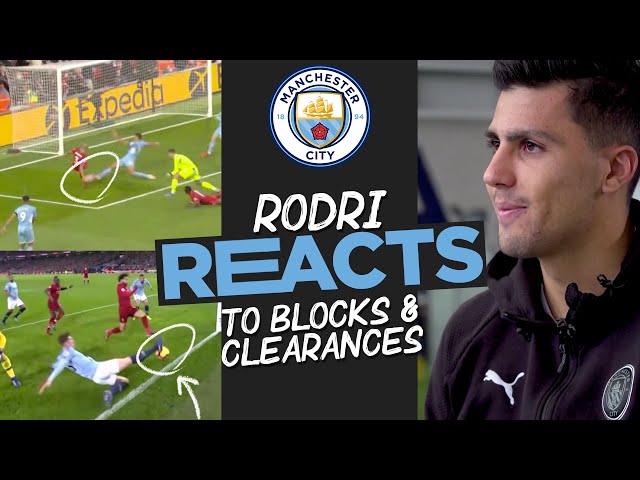 BEST BLOCK EVER? Rodri REACTS to amazing tackles! | Which is your favourite..?