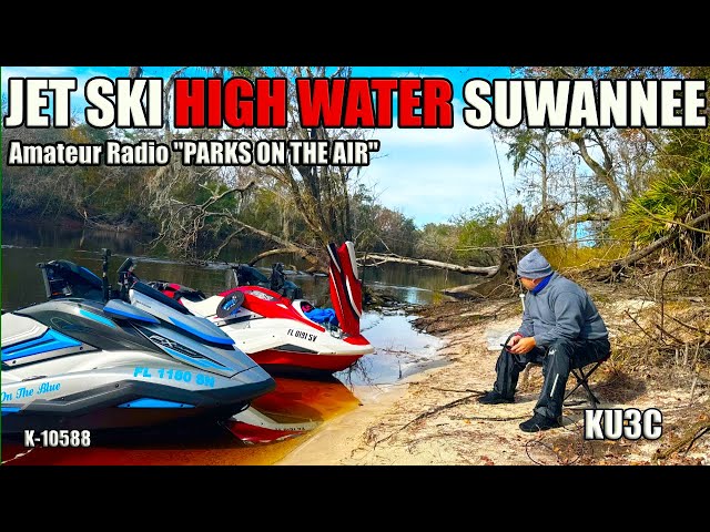 Jet Ski on Yamaha Waverunner FXs Suwannee HIGH Water River for Amateur Radio POTA #jetski