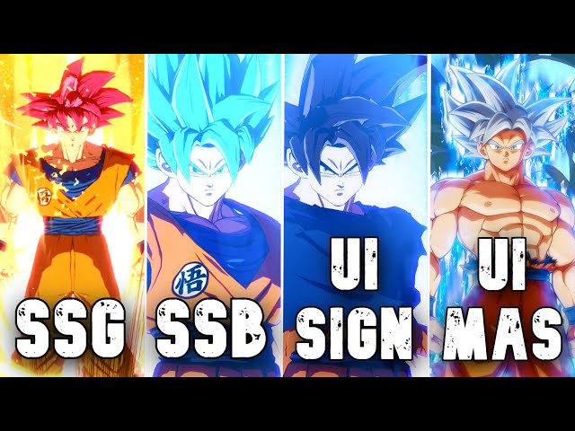Dragon Ball FighterZ: Goku SSG, SSGSS, UI Omen/Sign, UI Mastered (4K 60FPS)