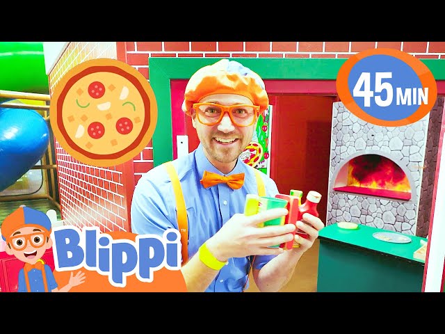 Learn to Make Pizza with Blippi at Billy Beez Indoor Playground! Educational Videos for Toddlers