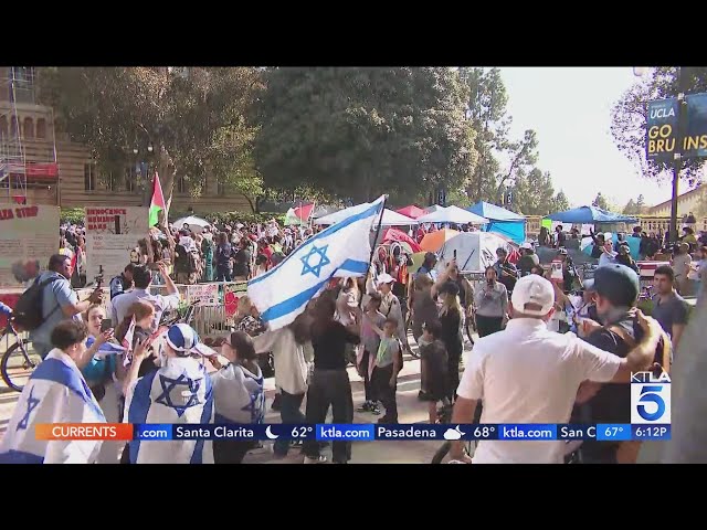 Pro-Palestinian demonstrators, counterprotesters take over UCLA