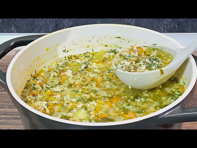 Sorrel soup in 30 minutes! Healthy green soup with sorrel and egg! Soup without meat!