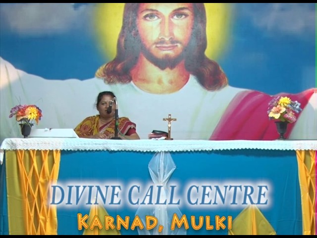 Sis.Manjula Joy preaching Word of God at Divine Call Centre Mulki