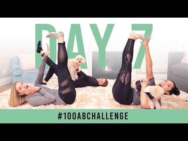 Day 7: 100 Toe Touches | #100AbChallenge w/ Justine & Jenna Ezarik