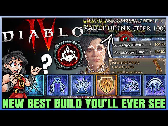 Diablo 4 - New Best INFINITE DAMAGE SUPER SPEED Sorcerer Build Found - New Unique Combo OP - Guide!