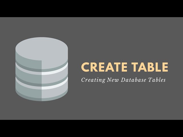 CREATE TABLE Statement (SQL) - Creating Database Tables