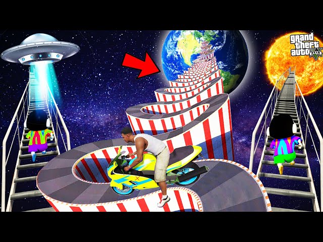 GTA 5 : Shinchan , Pinchan And Franklin Found Secret Curvy Road To Space in GTA 5 ! (GTA 5 mods)