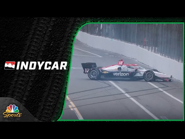 Will Power crashes at turn 8 during IndyCar Series practice at Long Beach | Motorsports on NBC