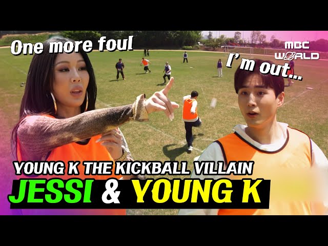 [SUB] A chaotic kickball where JESSI makes solid hits & YOUNG K gets out #JESSI #YOUNGK