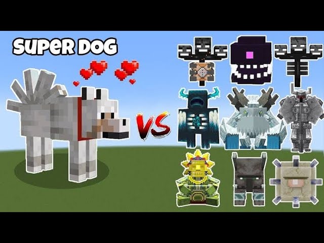 Minecraft 1.20 Super Dog VS All Mobs in Minecraft (100 Vs 1 )