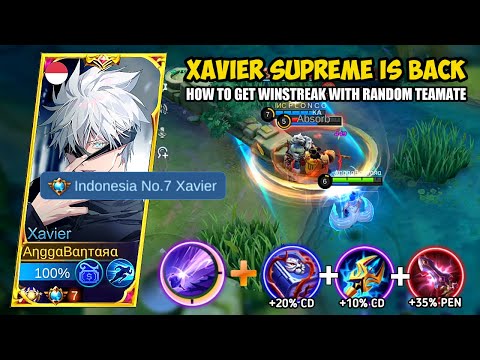 XAVIER SUPREME Solo Ranked Carry Random Teamate For Win !! Xavier Top Global Gameplay Mobile Legends